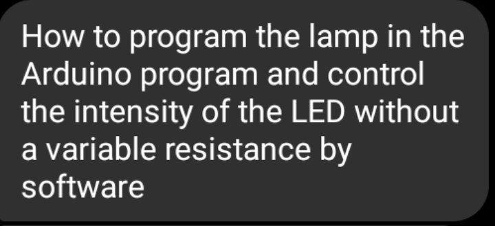 How to program the lamp in the Arduino program and control