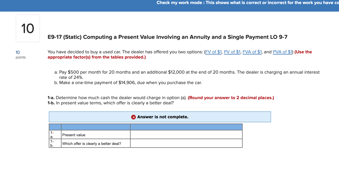  Check my work mode : This shows what is correct or