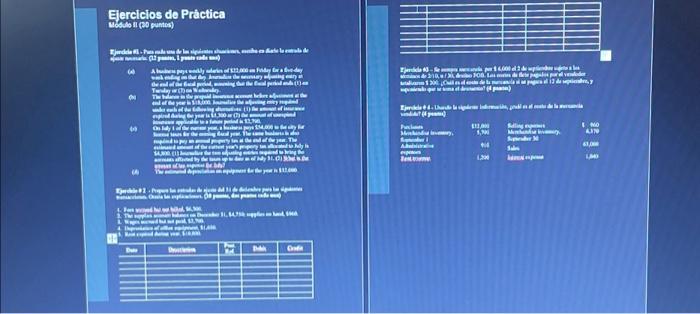  Ejercicios de Prctica Mdulo II (30 puntos) Ejercicio 1-Para cada una