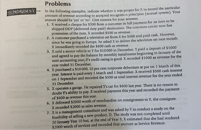  Help me to answer number 5,6,7 Thanks Problems PROBLEM 9.1 in