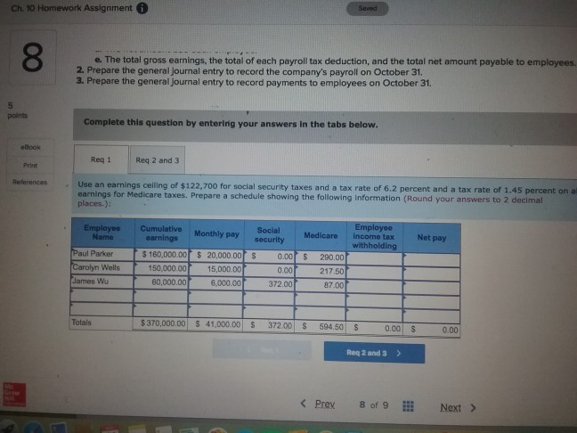 deductions and net amount due, journallzing payroll transactions. LO 10-2, 10-3, 10-4,