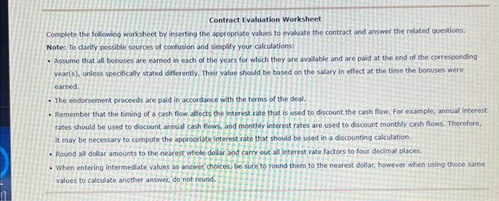 24 25 Monthly Endorsement Contract Payment 26 Discount factor (based on 11.5571