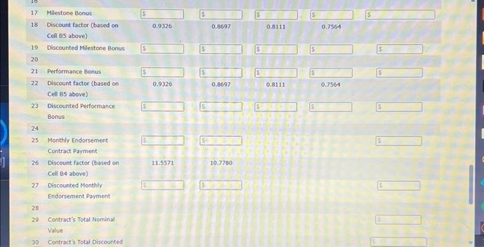 Total Nominal value 30 Contract's Total Discounted A B C D E