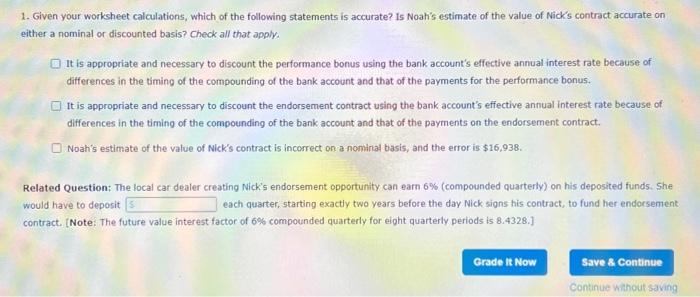 F 1 Assumptions and Calculated Values 2 Bank Rate Information: 3 Nick's