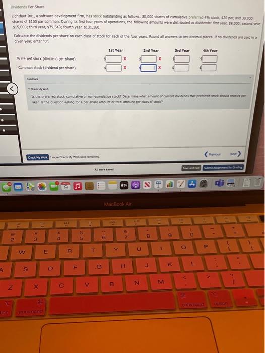  Dividends Per Share Lightfoot Inc., a software development firm, has stock