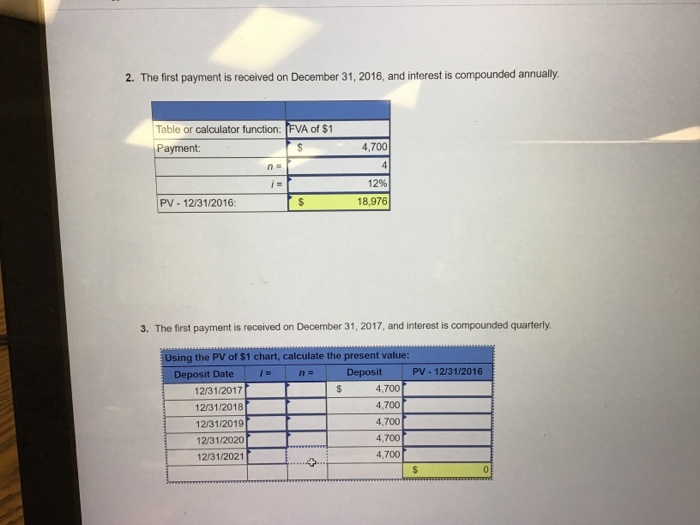 and assuming a 12% annual interest rate, determine the present value on