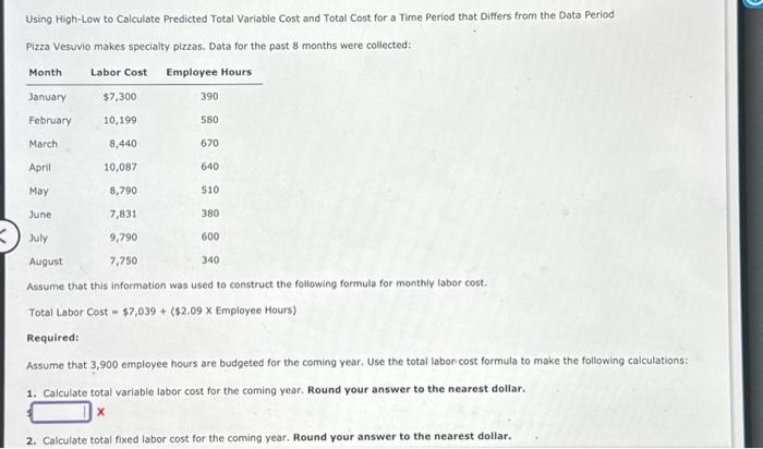  Using High-Low to Calculate Predicted Total Variable Cost and Total Cost