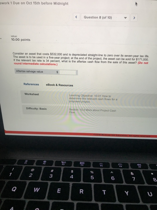  ework 1 Due on Oct 15th before Midnight Question 8 (of