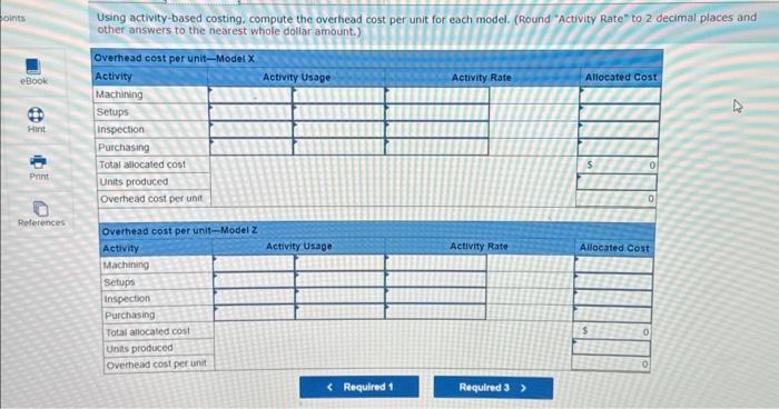 your answers in the tabs below. For each model, compute the gross