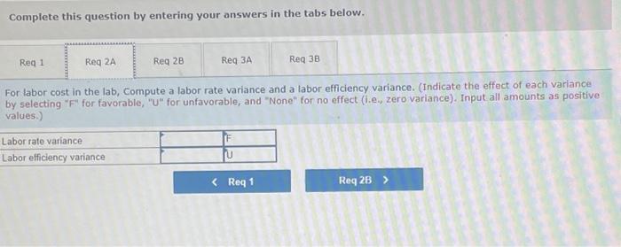 hospital lab. Complete this question by entering your answers in the tabs