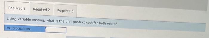 it reported absorption casting net operating income as follows: - \$3 per