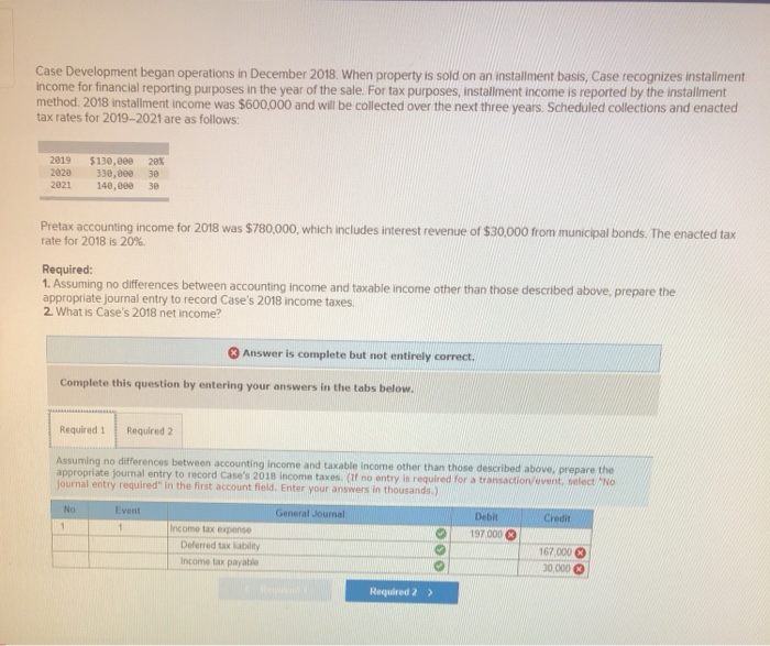  Getting way different numbers Case Development began operations in December 2018.
