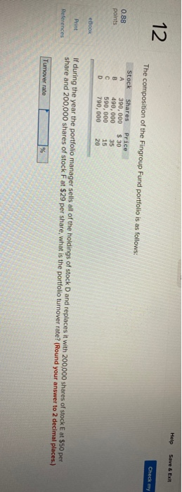 composition of the Fingroup Fund portfolio is as follows: 0.88 points Stock