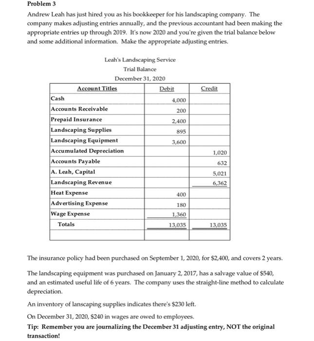  how can i journalizing?? problem 3 and 4!!! please help me:)