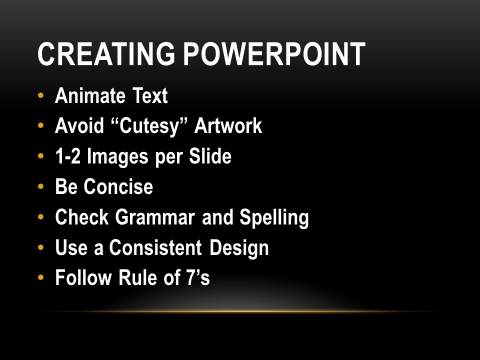 Powerpoint Analysis Assignment Creating and Using PowerPoint Slides Using slides in addition