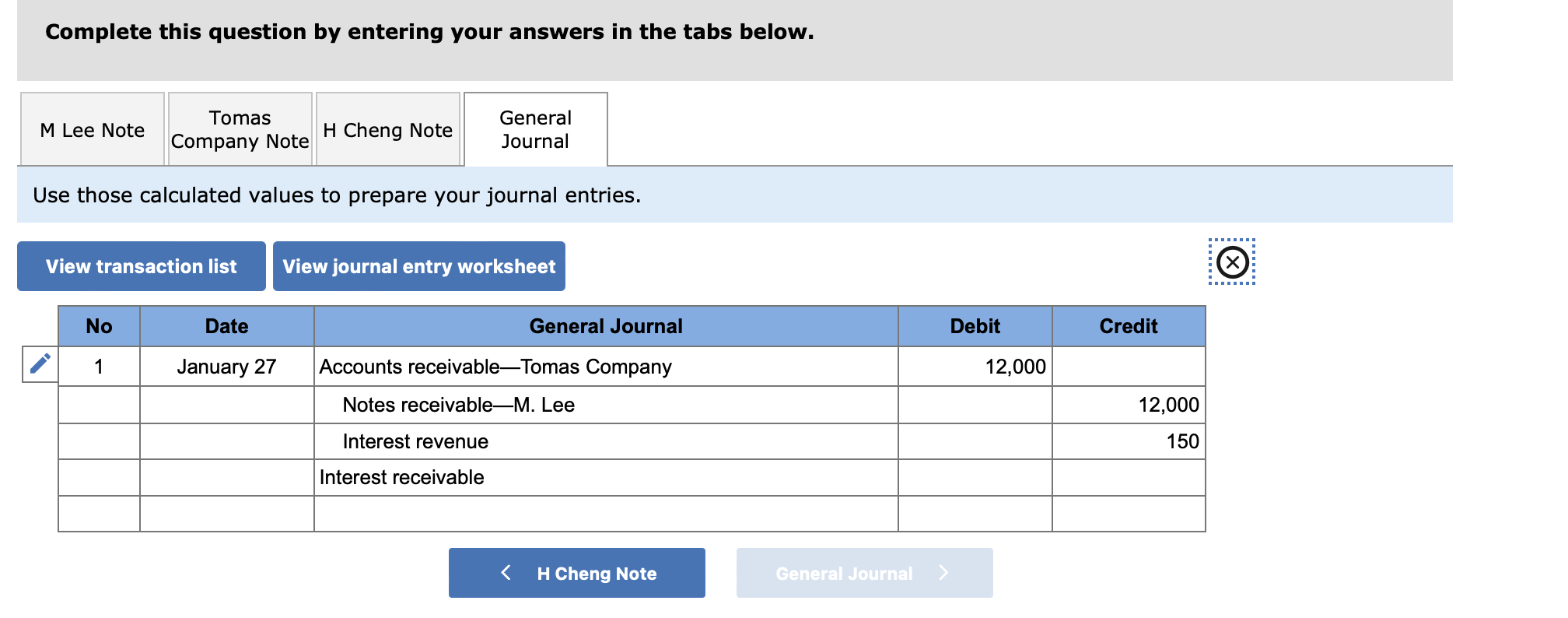 This is the table I need to fill out. Just the general