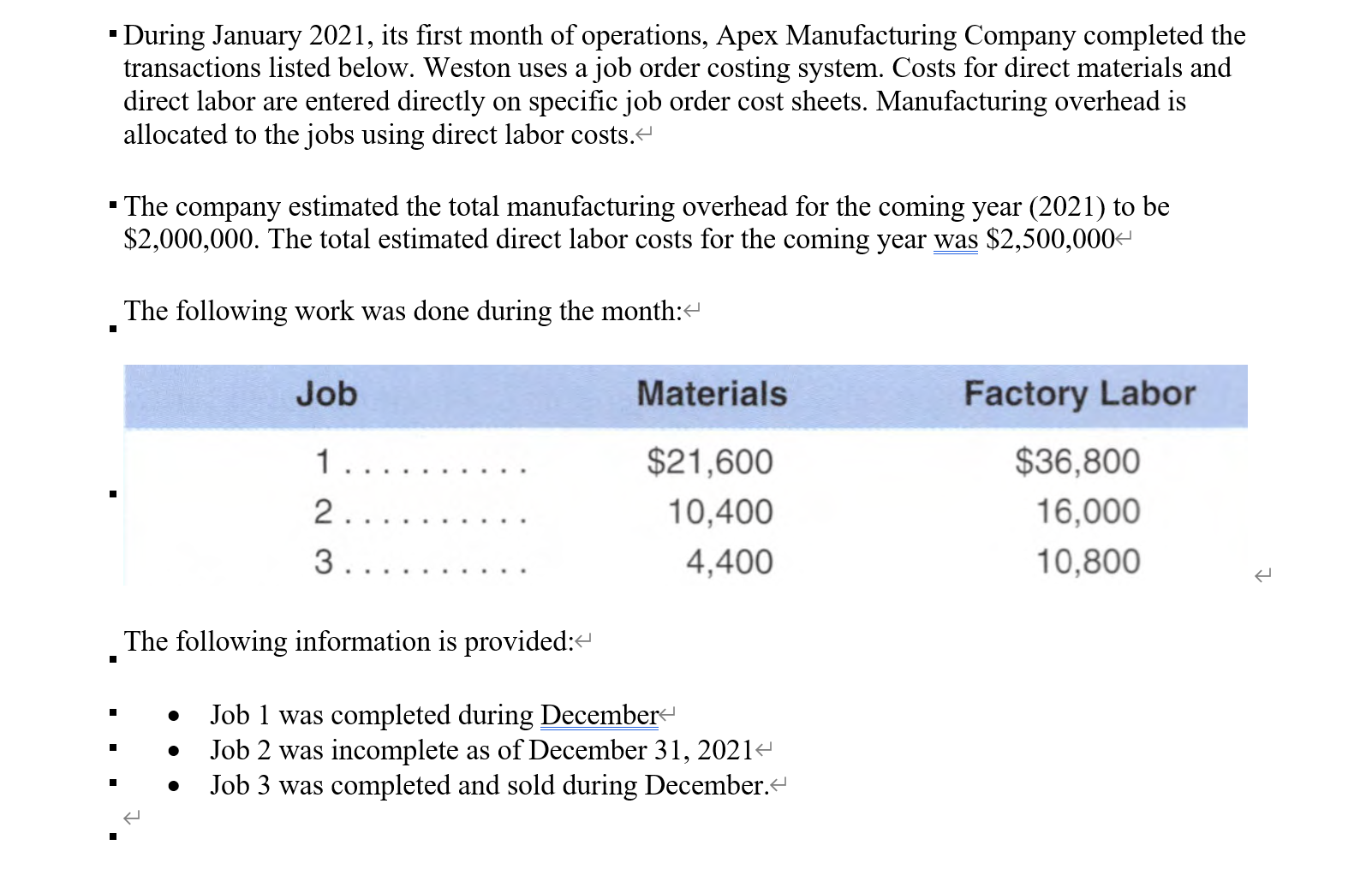 Calculate the answer for the question - During January 2021, its first