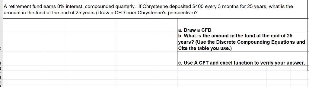 Any help with this value design question would be appreciated. A retirement