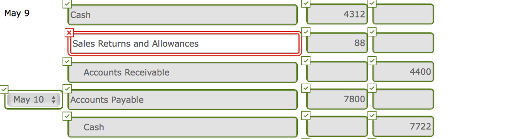 merchandising transactions in the month of May. At the beginning of May,