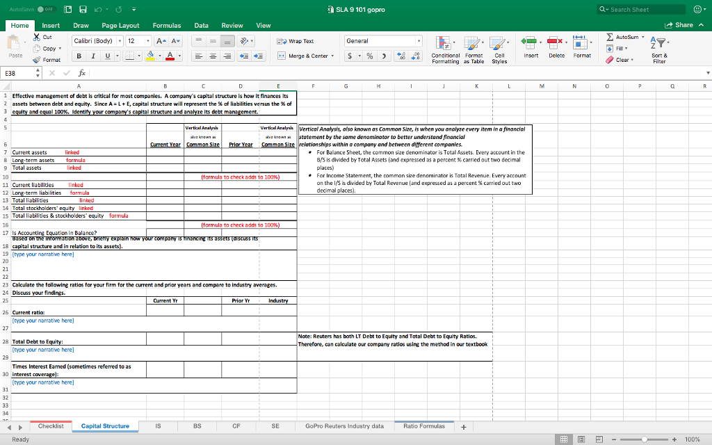  SLA 9 101 gopro a Search Sheet InsertDraw Page Layout Formulas