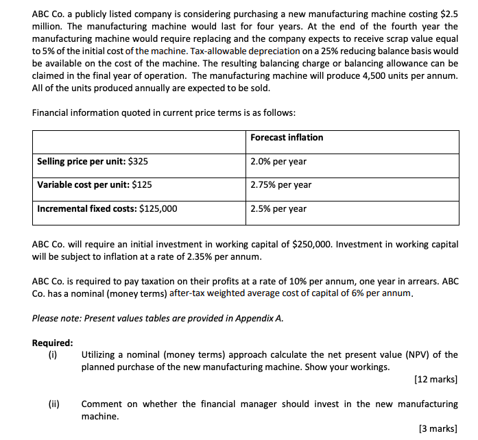 ** PLEASE ANSWER WITHOUT USING EXCEL AND SHOW ALL WORKINGS ABC Co.
