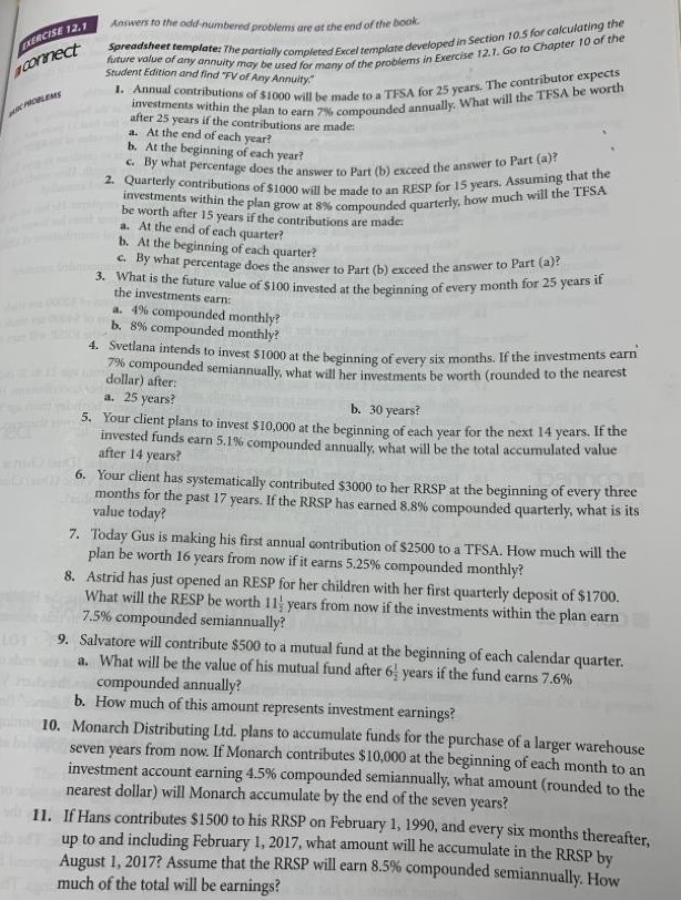  Answers to the odd numbered problems are at the end of