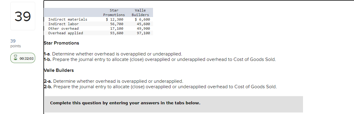 please help will upvote Star Promotions 1-a. Determine whether overhead is overapplied