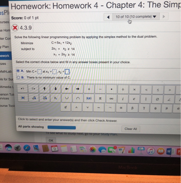  Homework: Homework 4- Chapter 4: The Simp sPl Score: 0 of