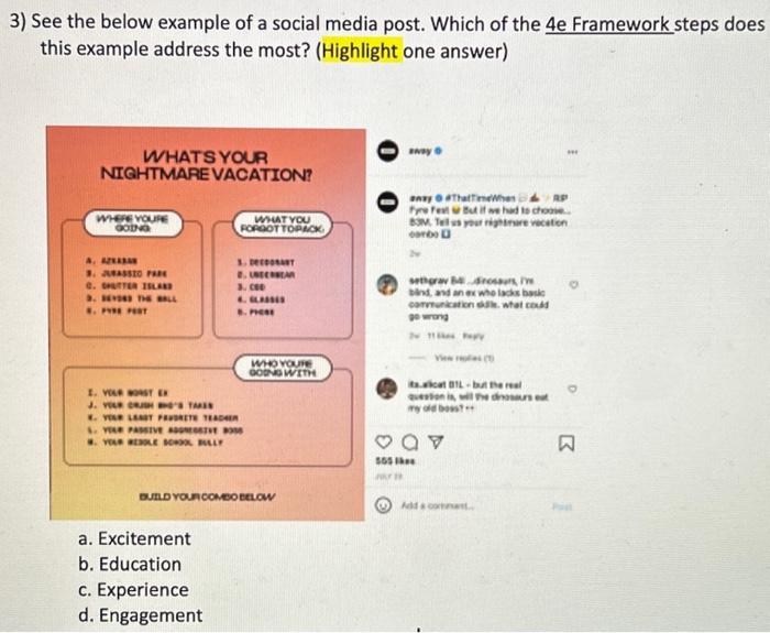 communications below. Which one of the goals from the AIDA model does