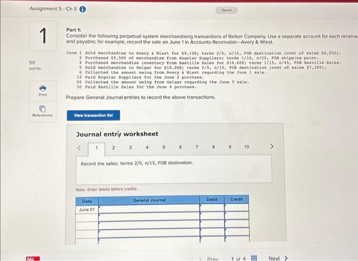  Assignment 5 - Ch 5 i 1 50 points Mc Print