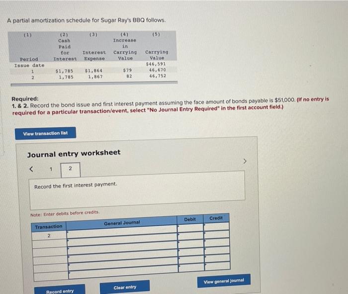 (2) Cash Paid for Interest (4) Increase in Carrying Value Interest Expense