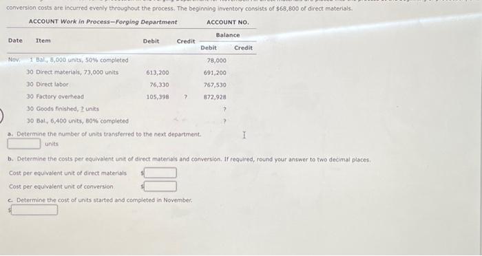 and March, did the conversion cost per equivalent unit increase, decrease, or