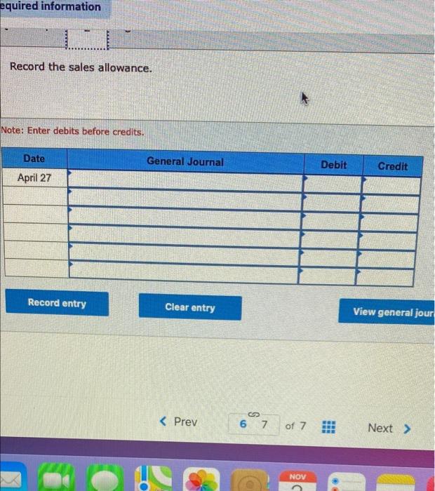 Ch Exercise 5-6A Record credit sales with a sales allowance (L05-1, 5-2)