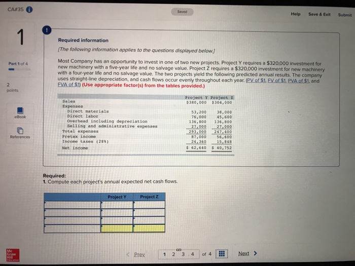  CA#35 Saved Help Save& Exit Submit 0 Required information The following