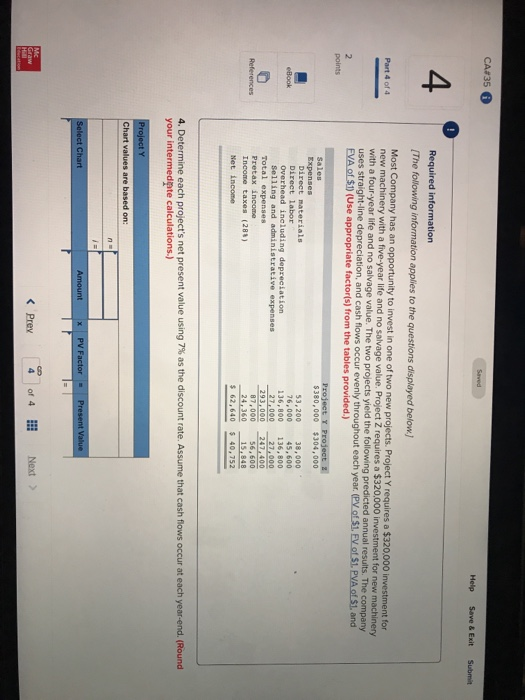 $320,000 investment for new machinery with a five-year life and no salvage