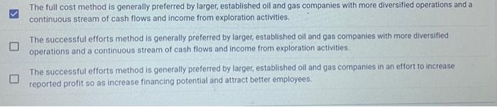 effects of the full cost versus the successful efforts method of accounting