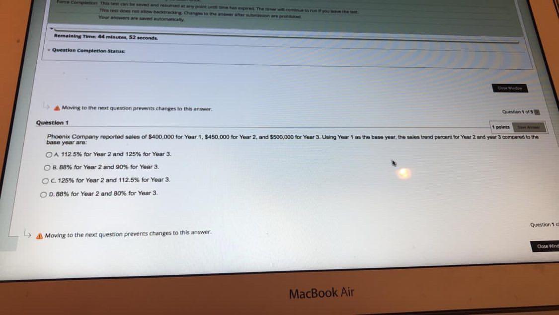  Remaining Time: 44 minuter, 52 seconde Question Completion Status Moving to