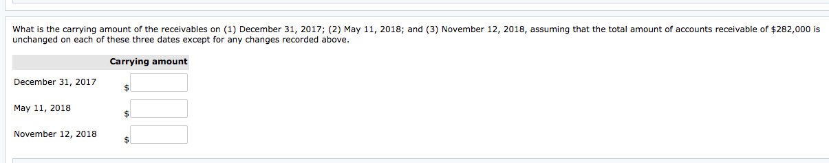 receivable were $282,000 and its account Allowance for Doubtful Accounts had an
