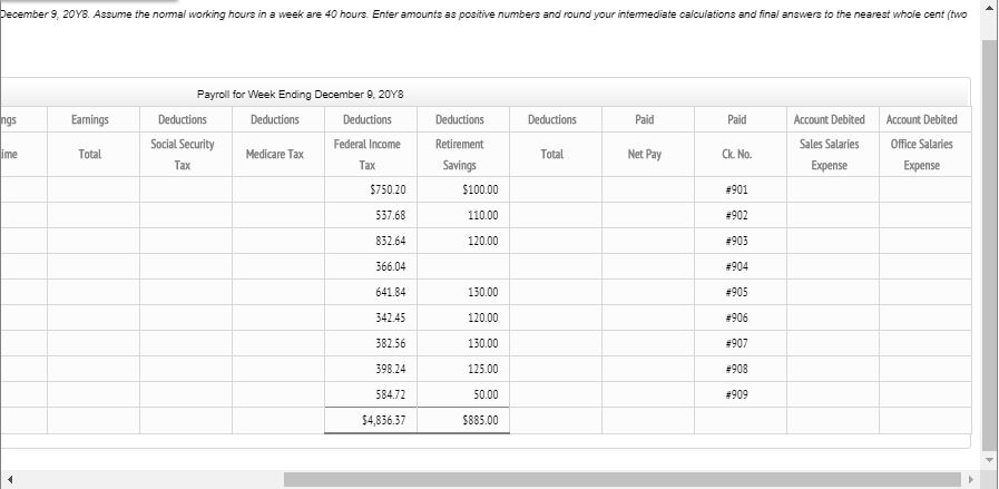 Rate Weekly Salry Federal Income Tax Retirement Savings Aaron Cobb 46 68.00