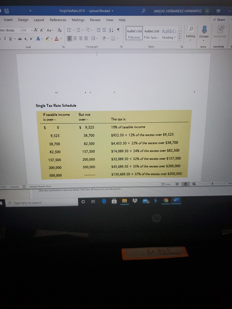 interest income of $1,050. Betty is household and has no dependents Calculate