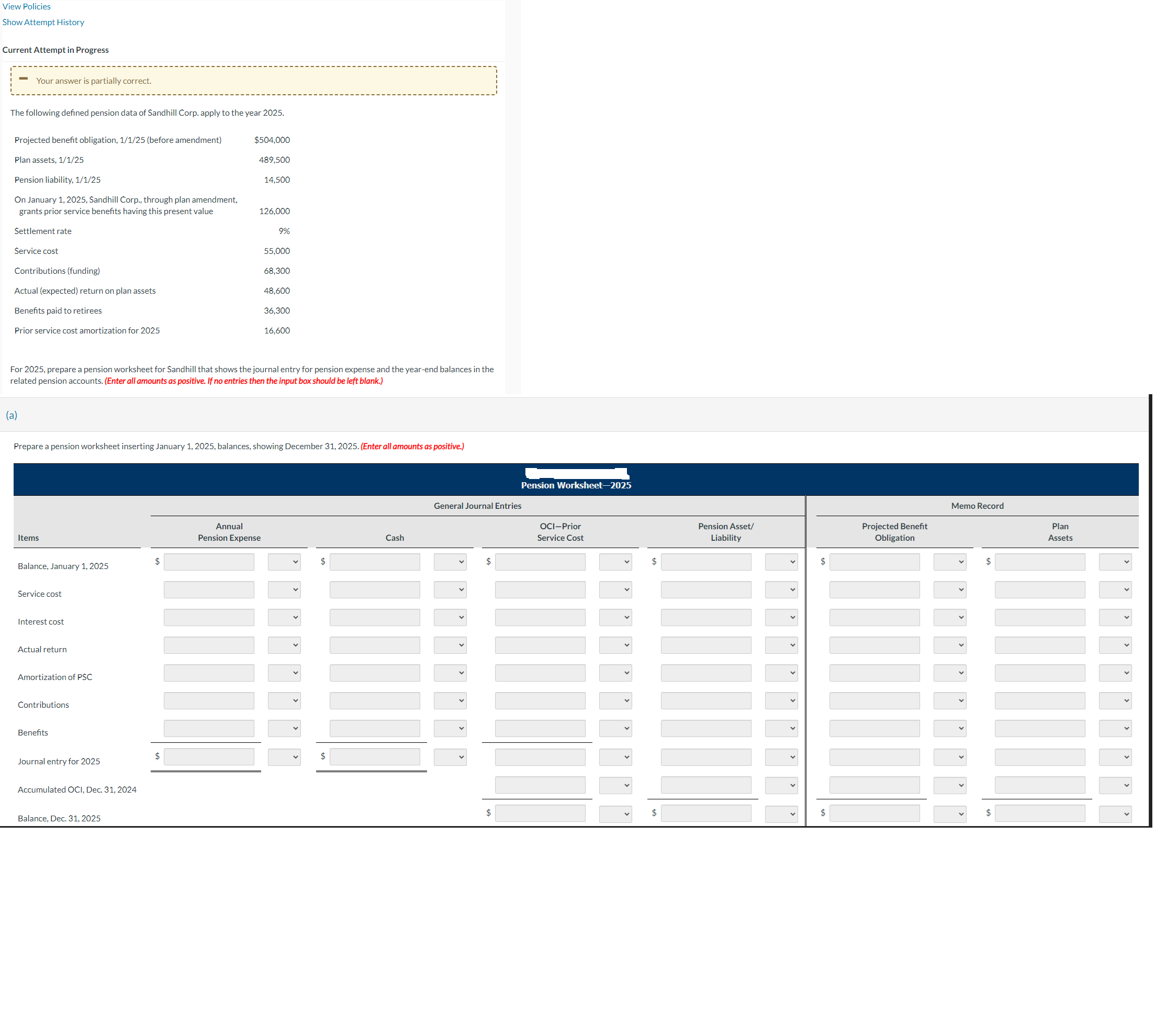  View Policies Show Attempt History Current Attempt in Progress Your answer