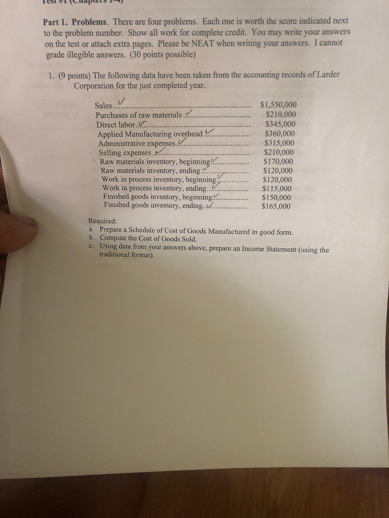  Part 1. Problems. There are four problems. Each one is worth
