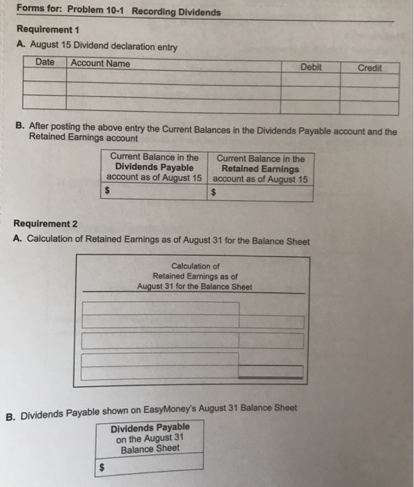 EasyMoney, Inc.'s Board of Directors meets and declares that EasyMoney will pay
