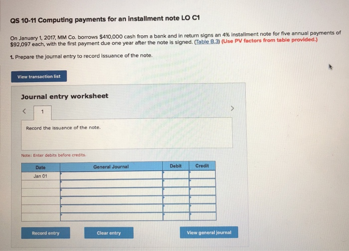  Qs 10-11 Computing payments for an installment note LO C1 On