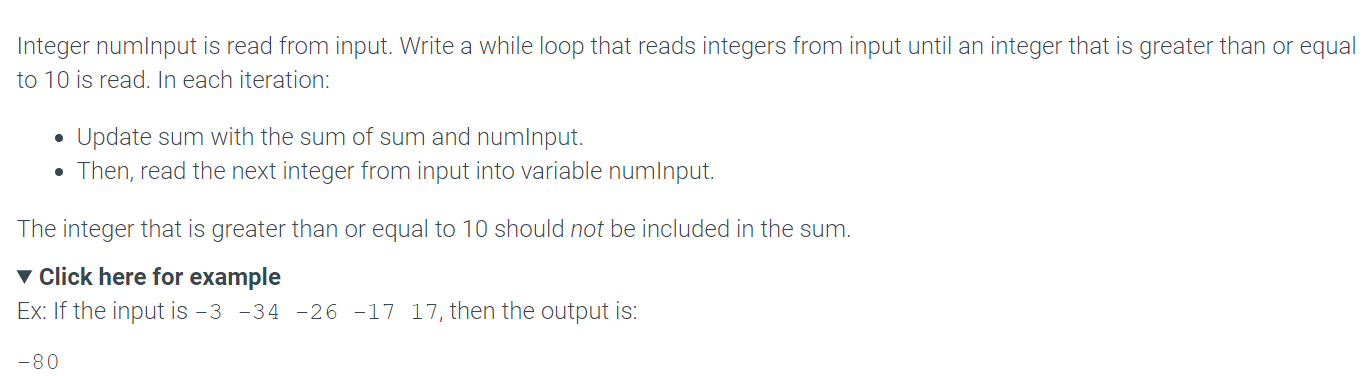  Integer numVals is read from input and integer array userNums is