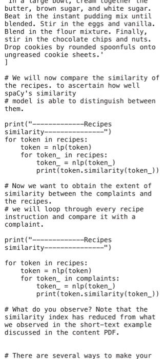 with the simpler language model 'en' and write a note on what