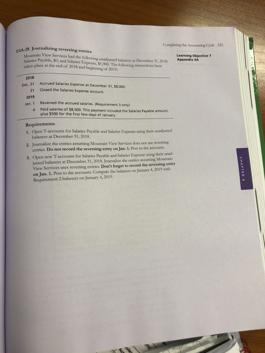  Completing the Accounting Cydle 225 EAA-28 reversin ain View Services had