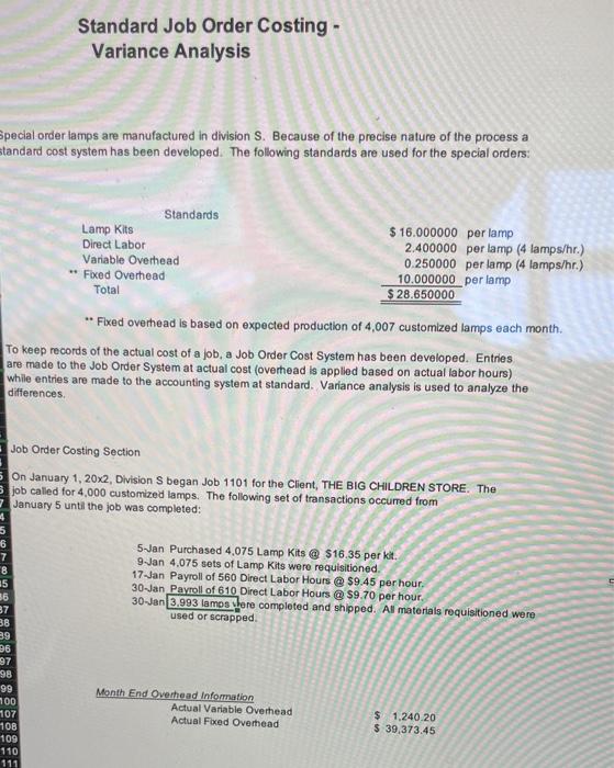 OH spending variance? What is the fixed OH volume (denominator) variance? What