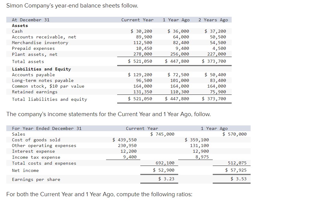  (1-a) Compute profit margin ratio for the current year and one