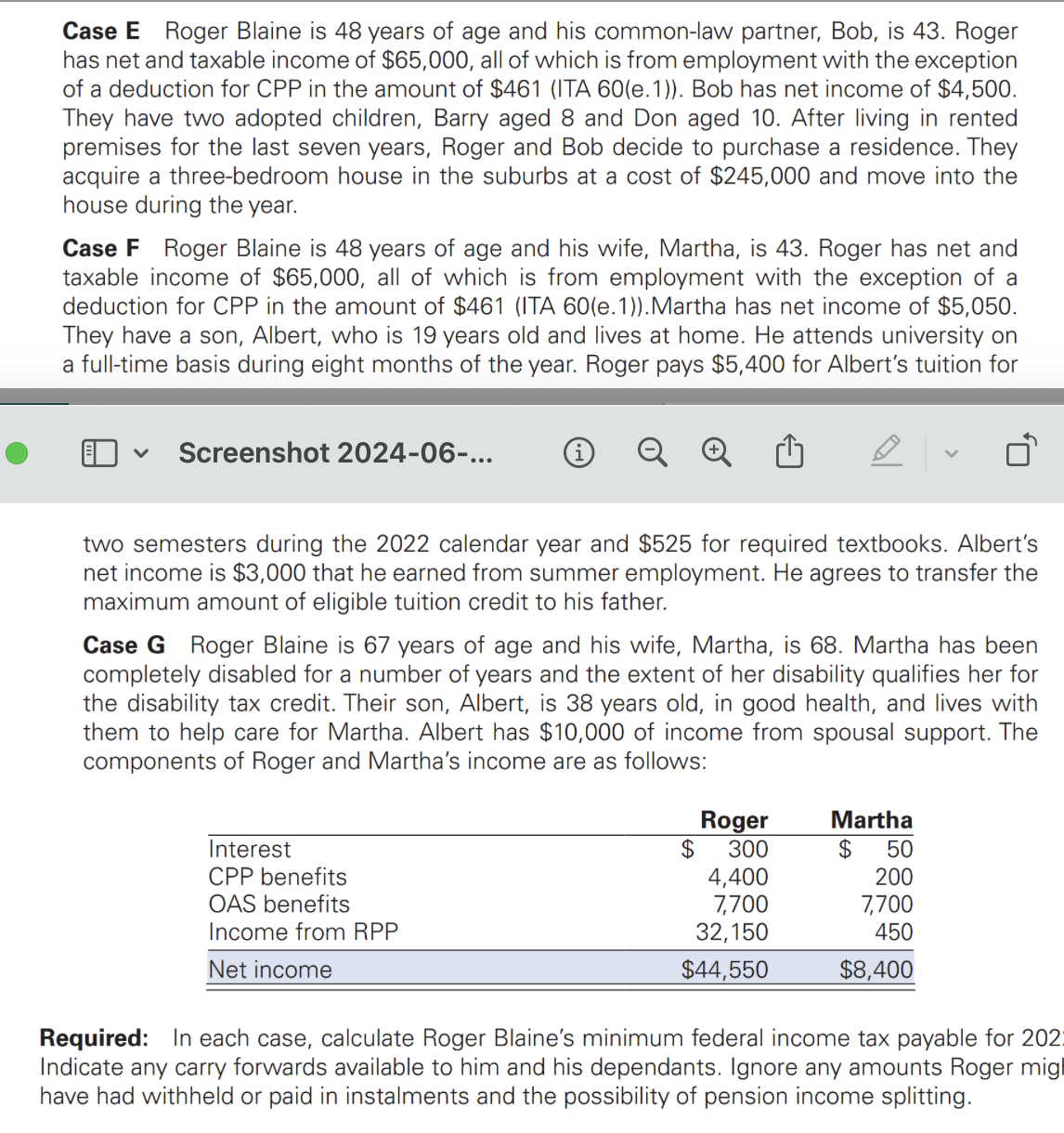  AP 4-3(Individual Tax PayableSeven Cases) The following seven independent cases make